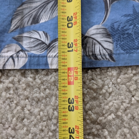 Pierre Cardin Hawaiian Shirt Men's XL Blue Tan Floral * - Picture 7 of 10